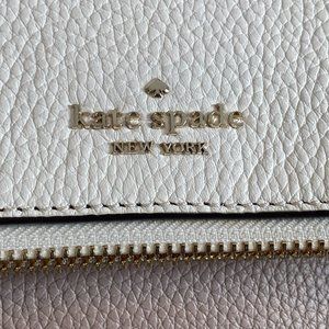 Kate Spade Leila Colorblock Pebbled Leather Flap Shoulder Bag Warm Beige Multi